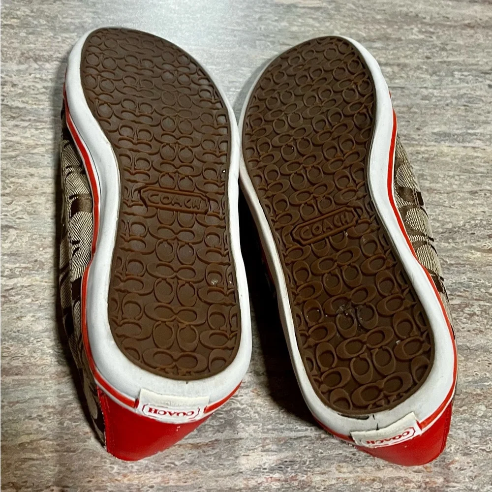 Coach Brown and Red Women's Sneakers - Picture 14 of 16